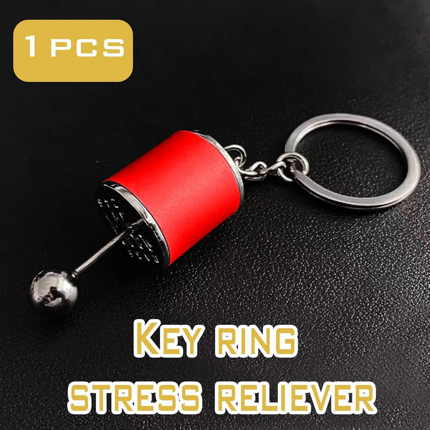 1 Pcs 6 Speed Manual Car Shifter Keyring, Metal Key Chain Model, Auto Gear Shifter Model Keychain, Suitable For Both Men And Women Red