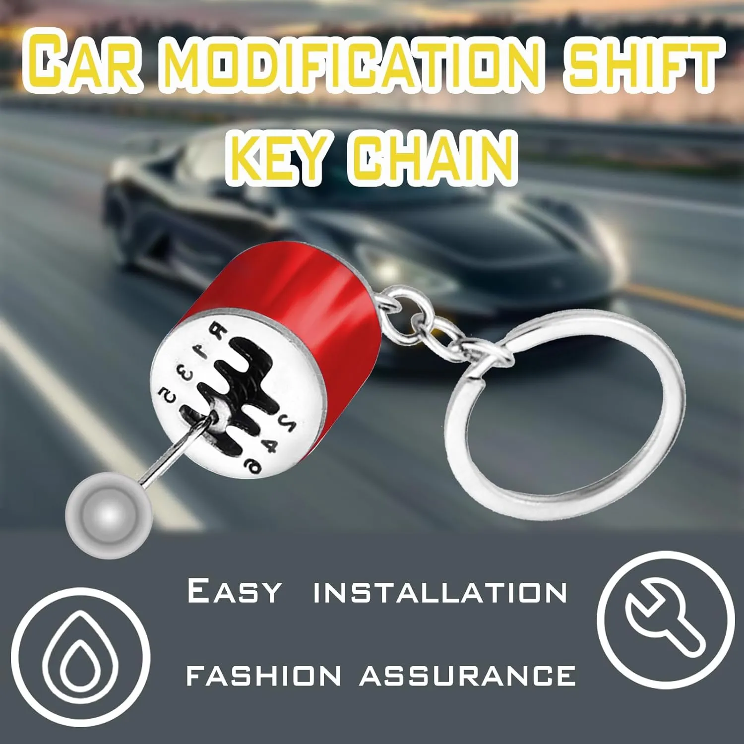 1 Pcs 6 Speed Manual Car Shifter Keyring, Metal Key Chain Model, Auto Gear Shifter Model Keychain, Suitable For Both Men And Women Red