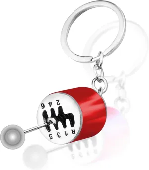 1 Pcs 6 Speed Manual Car Shifter Keyring, Metal Key Chain Model, Auto Gear Shifter Model Keychain, Suitable For Both Men And Women Red