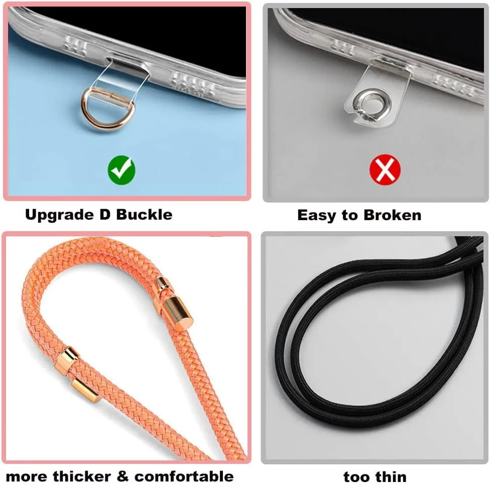 2 Pads Phone Lanyard Adjustable Crossbody Cell Phone Neck Strap Universal Mobile Phone Wrist Lanyard   2pcs Cellphone Patch Tether Tab for Travel Essentials Lemonade Pink