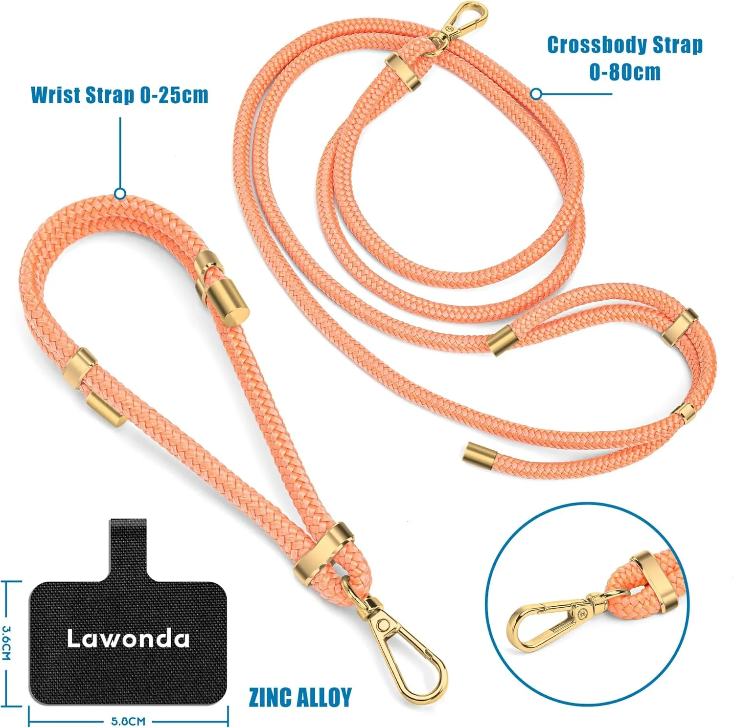 2 Pads Phone Lanyard Adjustable Crossbody Cell Phone Neck Strap Universal Mobile Phone Wrist Lanyard   2pcs Cellphone Patch Tether Tab for Travel Essentials Lemonade Pink