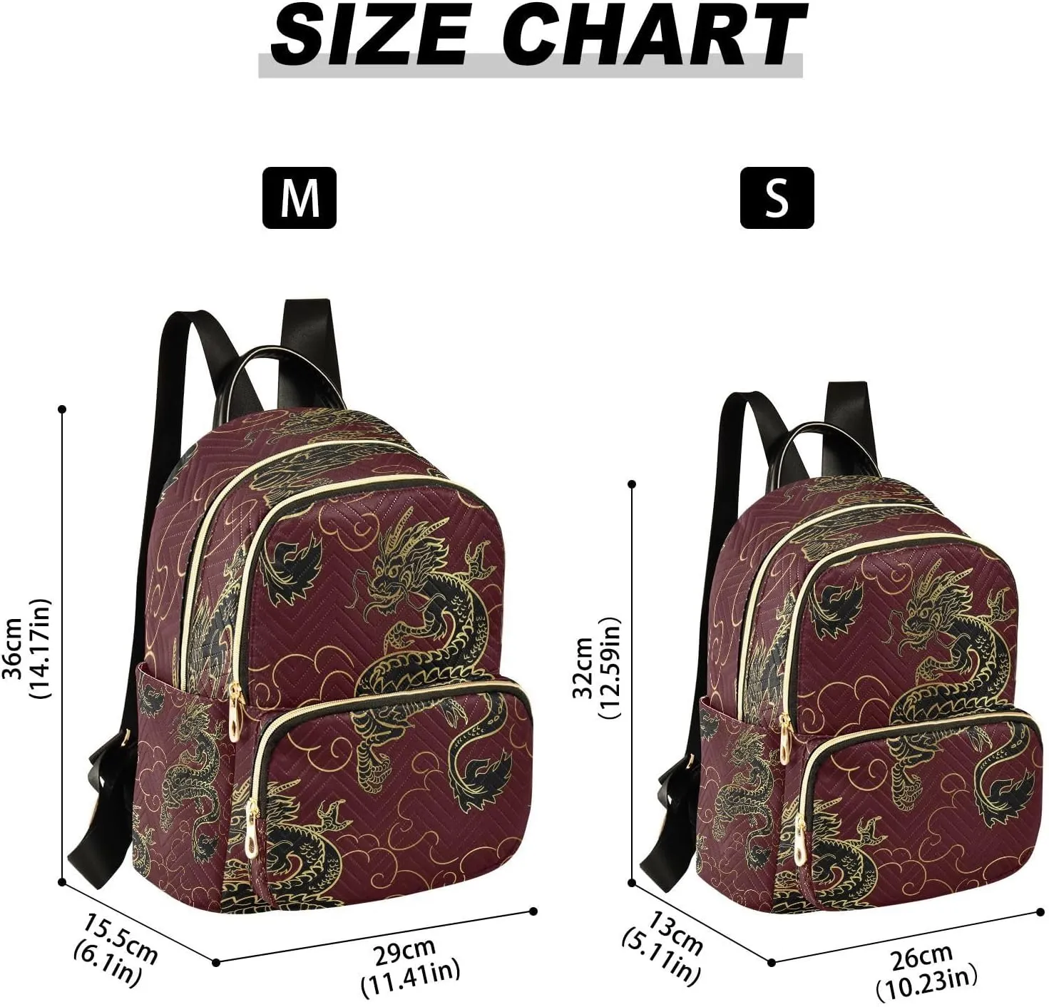 ALAZA Funny Dragon Women Backpack Purse Ladies Fashion Shoulder Bag Daypack Travel Bag 10L