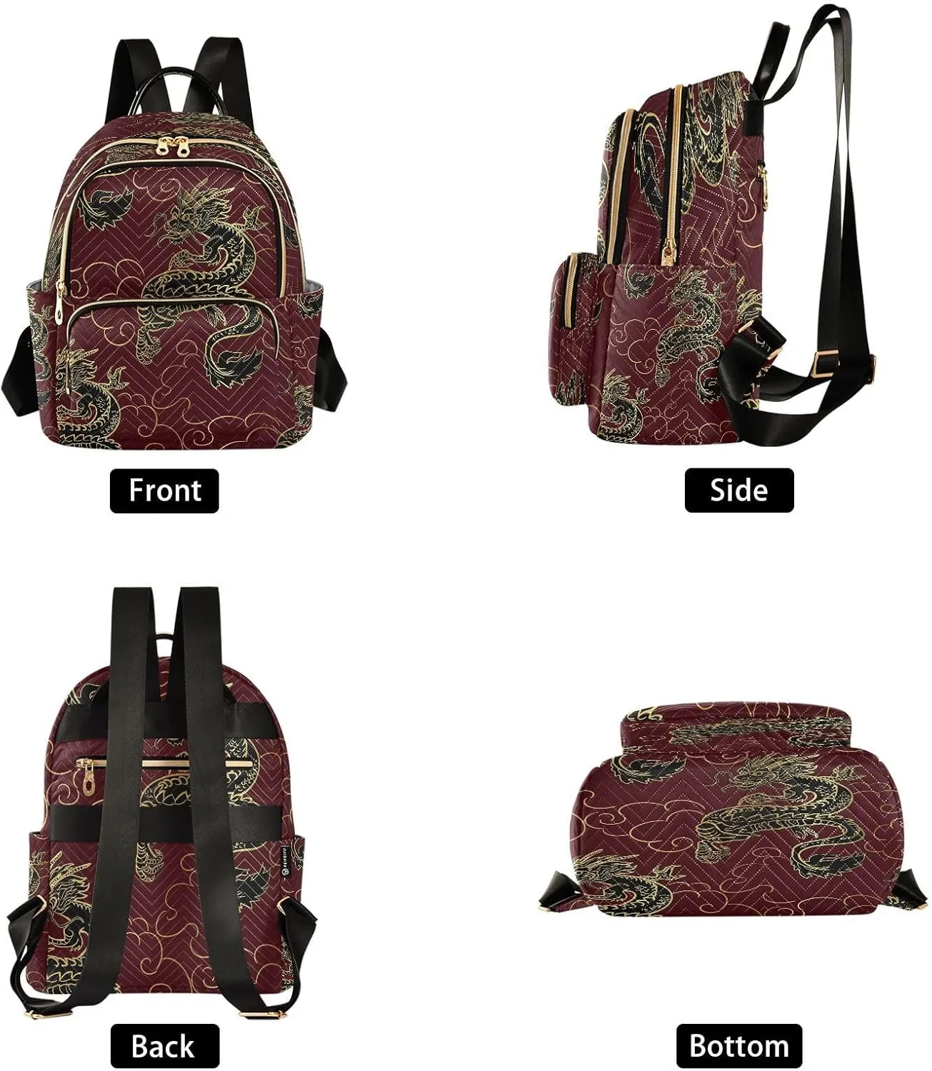 ALAZA Funny Dragon Women Backpack Purse Ladies Fashion Shoulder Bag Daypack Travel Bag 10L