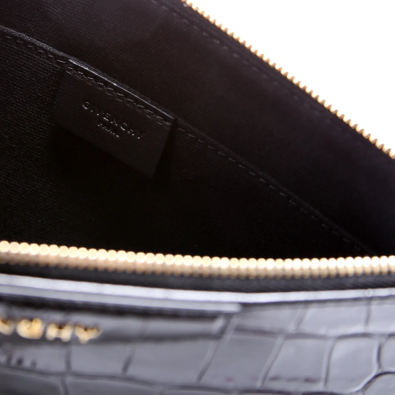 Antigona Large Flat Zip Pouch Black