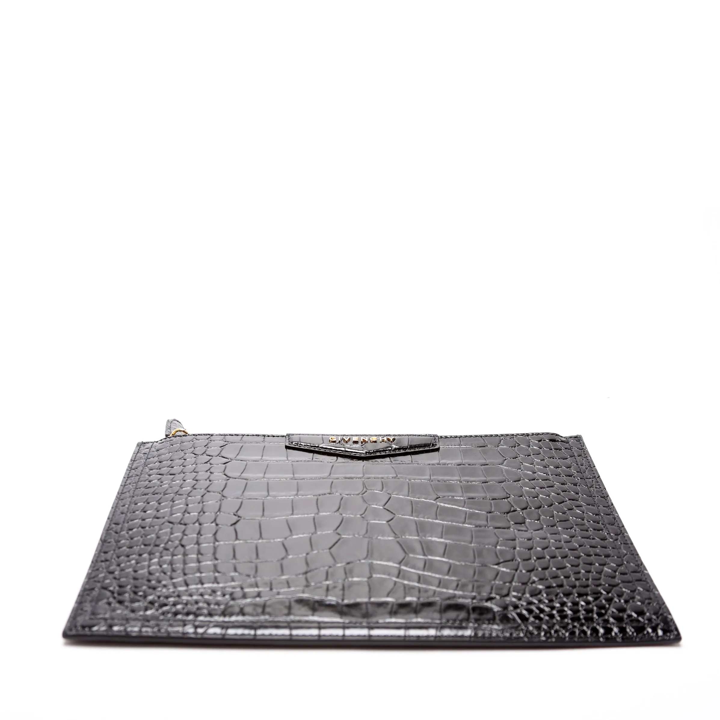 Antigona Large Flat Zip Pouch Black