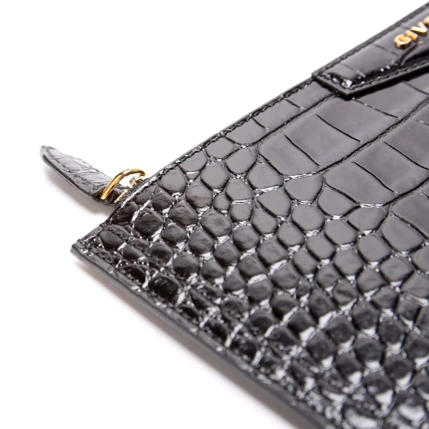 Antigona Large Flat Zip Pouch Black