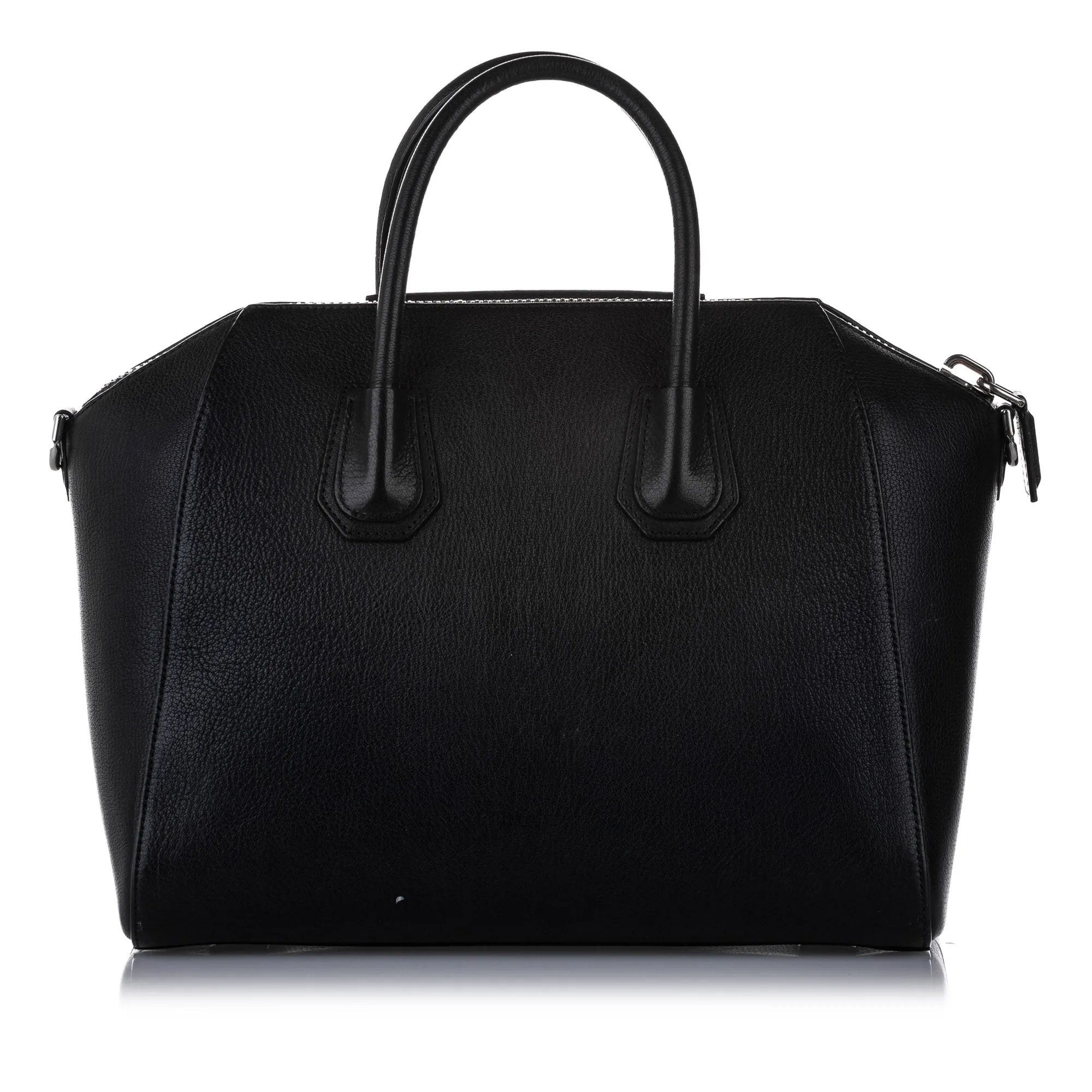 Antigona Medium Leather Satchel Black