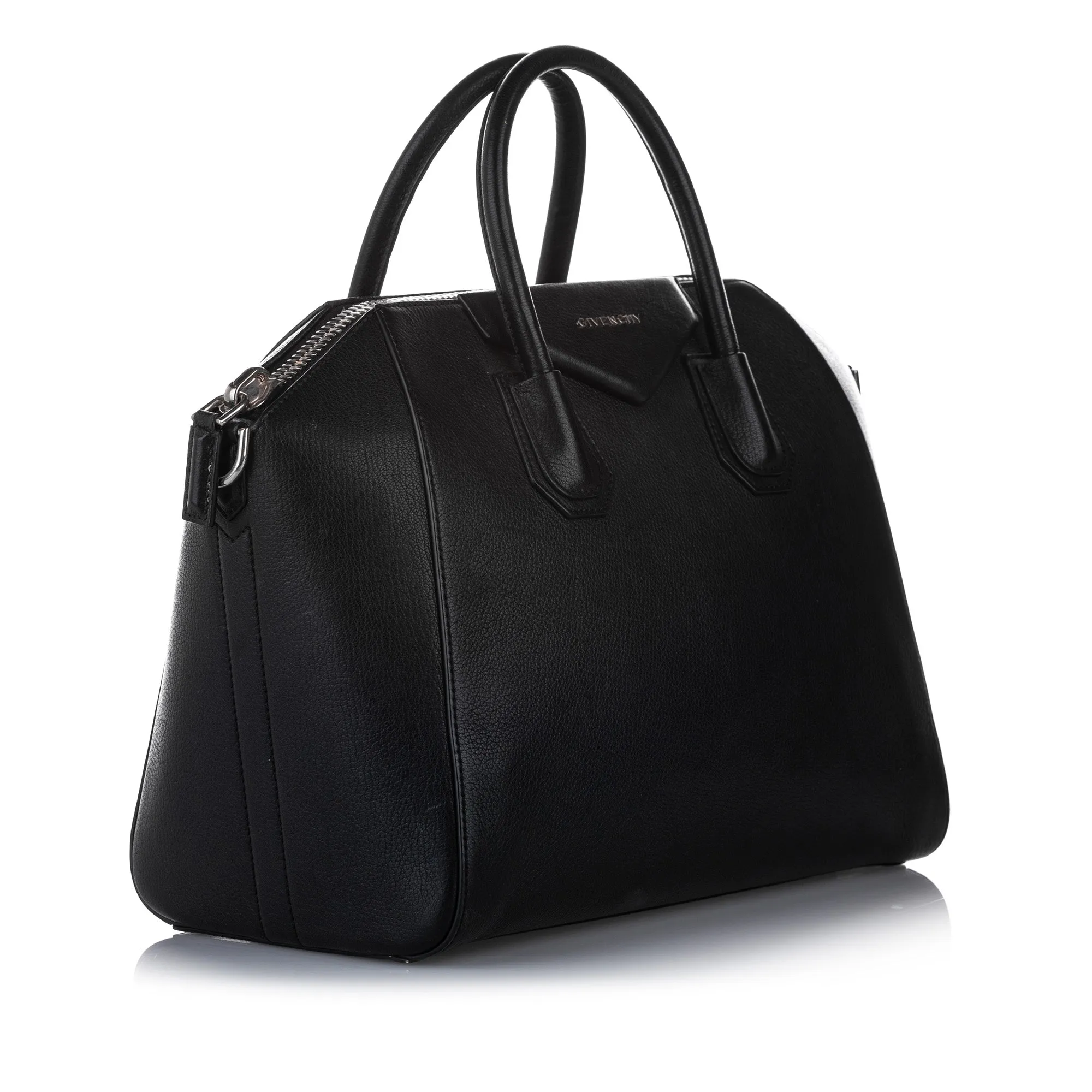Antigona Medium Leather Satchel Black