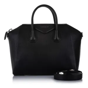 Antigona Medium Leather Satchel Black