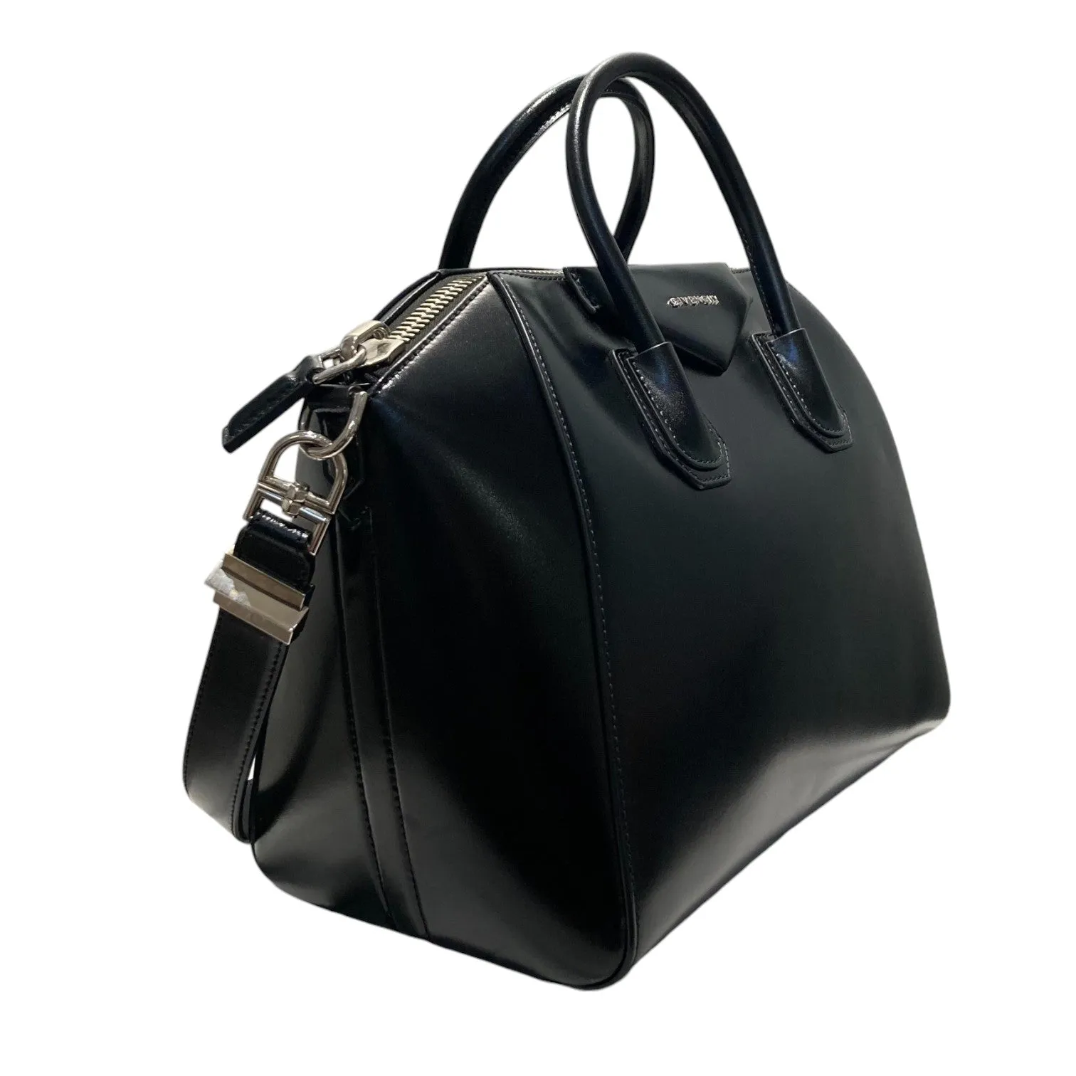 Antigona Medium Shiny Calfskin Black SHW