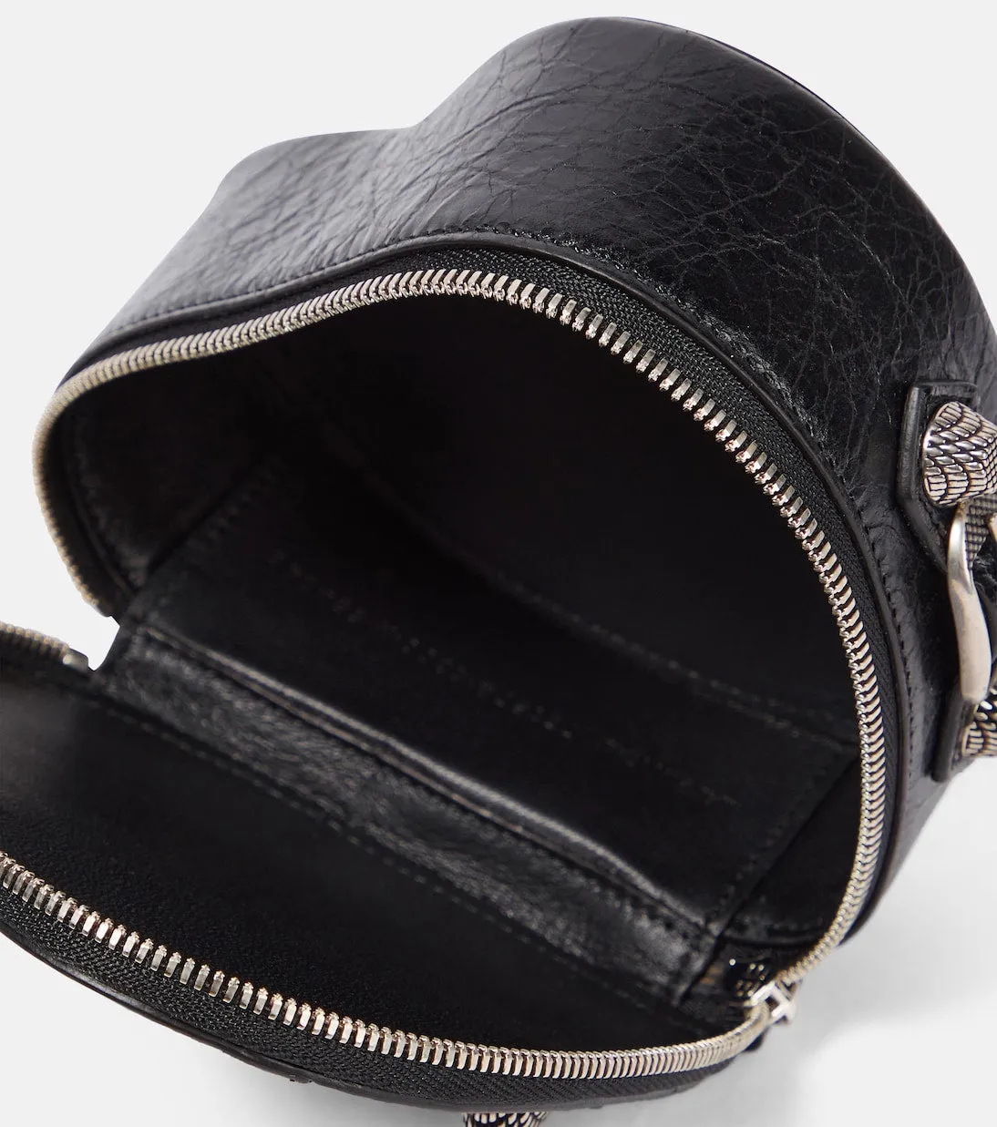 Balenciaga Le Cagole Heart Leather Coin Purse Black