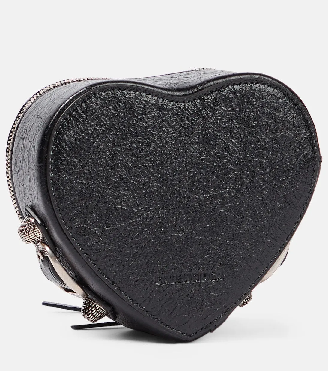 Balenciaga Le Cagole Heart Leather Coin Purse Black