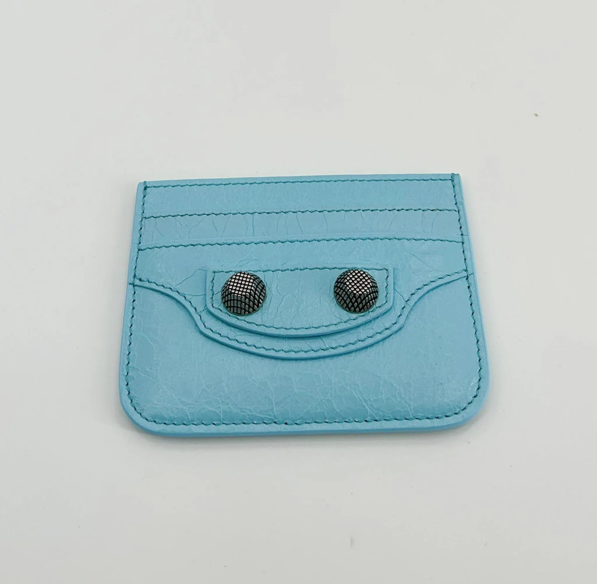 Balenciaga Le Cagole Leather Card Holder - Light Blue