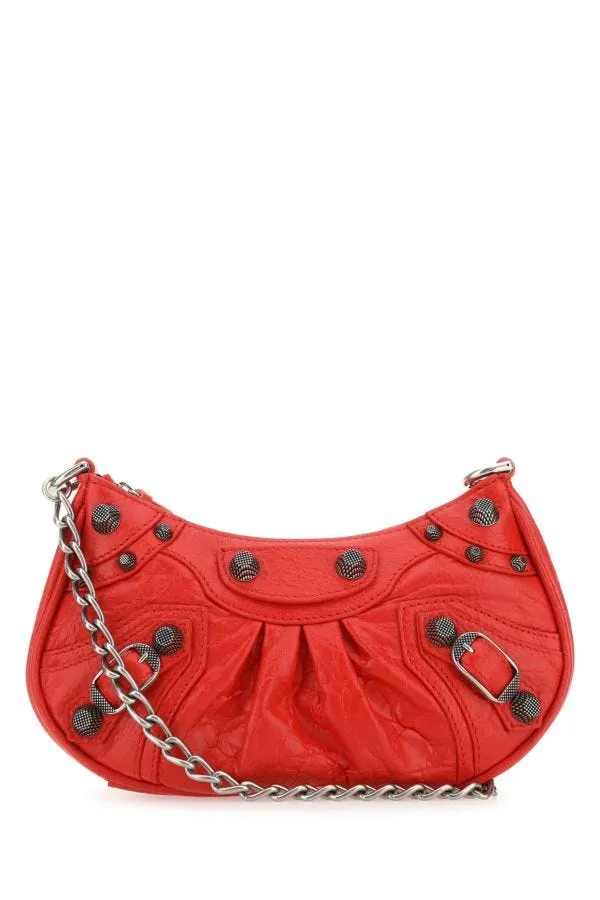 BALENCIAGA | Red leather Le Cagole mini handbag