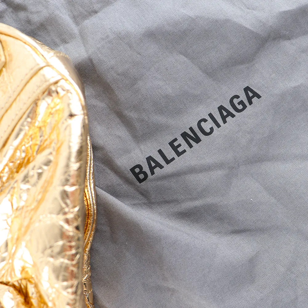 BALENCIAGA - Sac à bandoulière Cagole XS strass en cuir doré