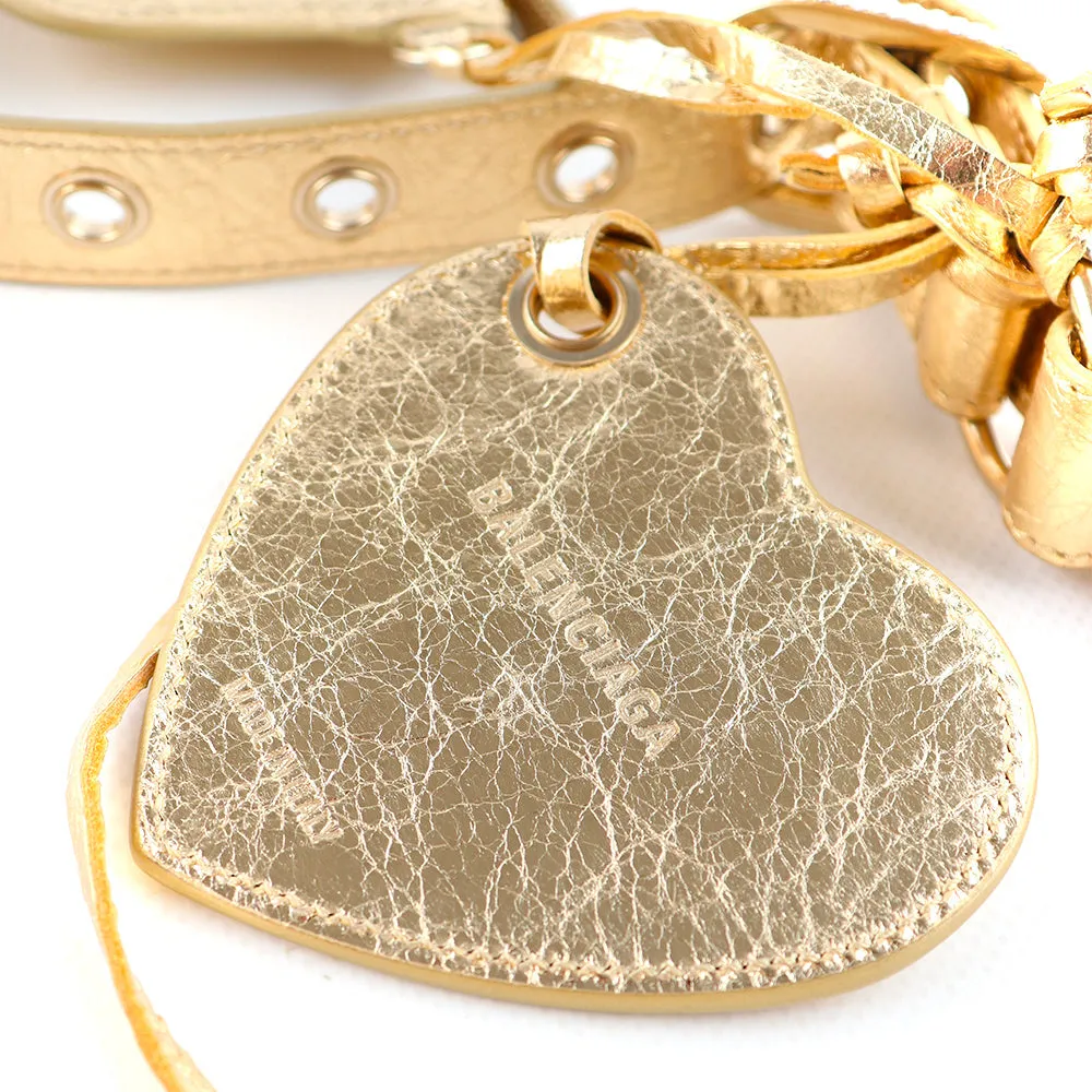 BALENCIAGA - Sac à bandoulière Cagole XS strass en cuir doré