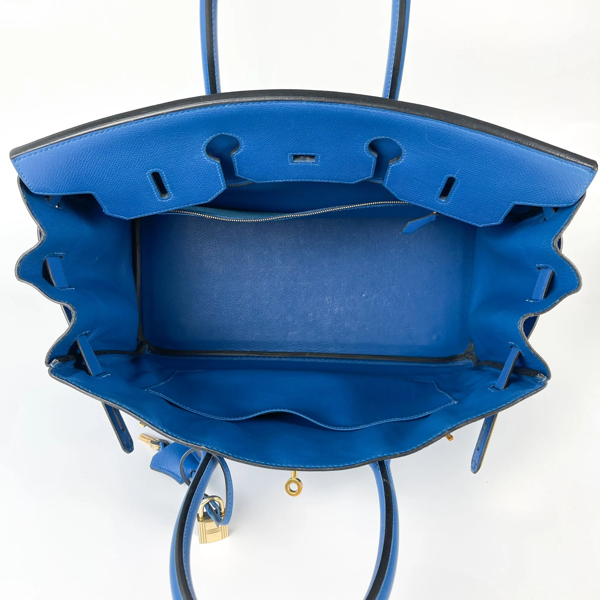 Birkin 35 in Blue Chourchevel Leather