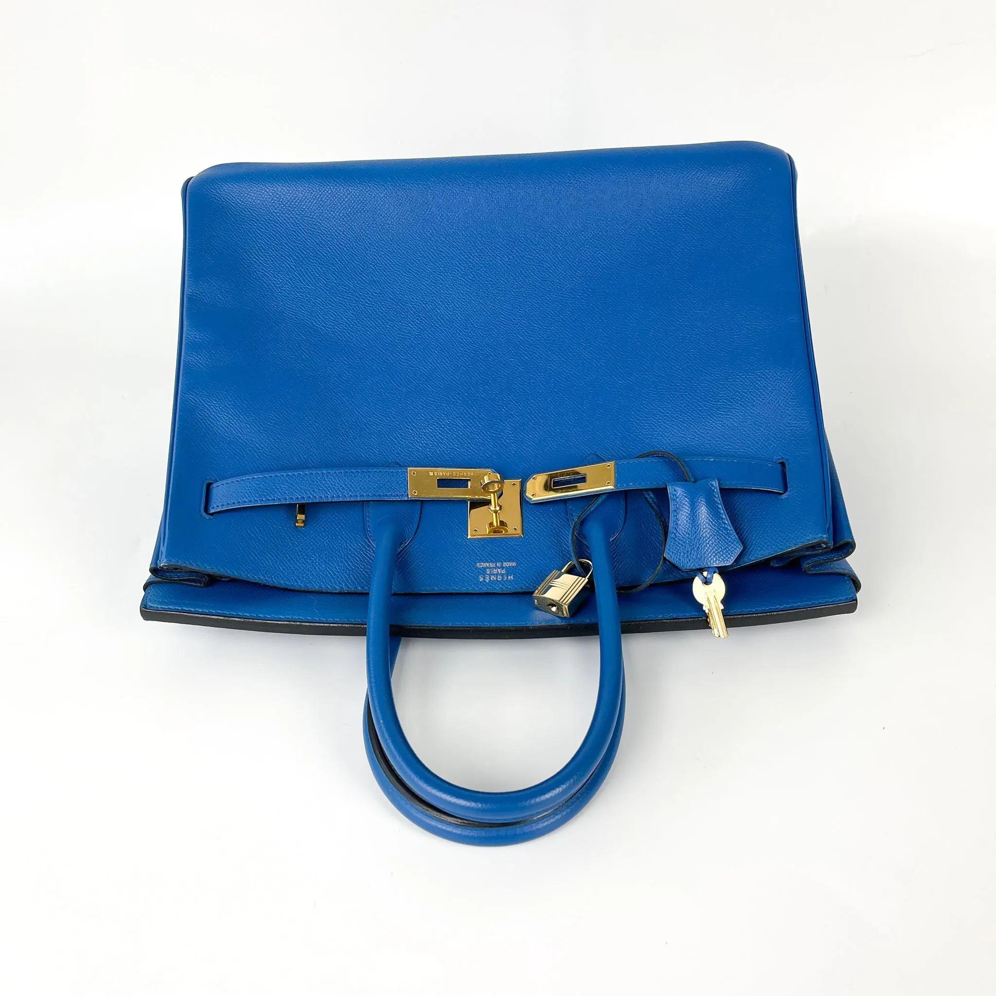 Birkin 35 in Blue Chourchevel Leather