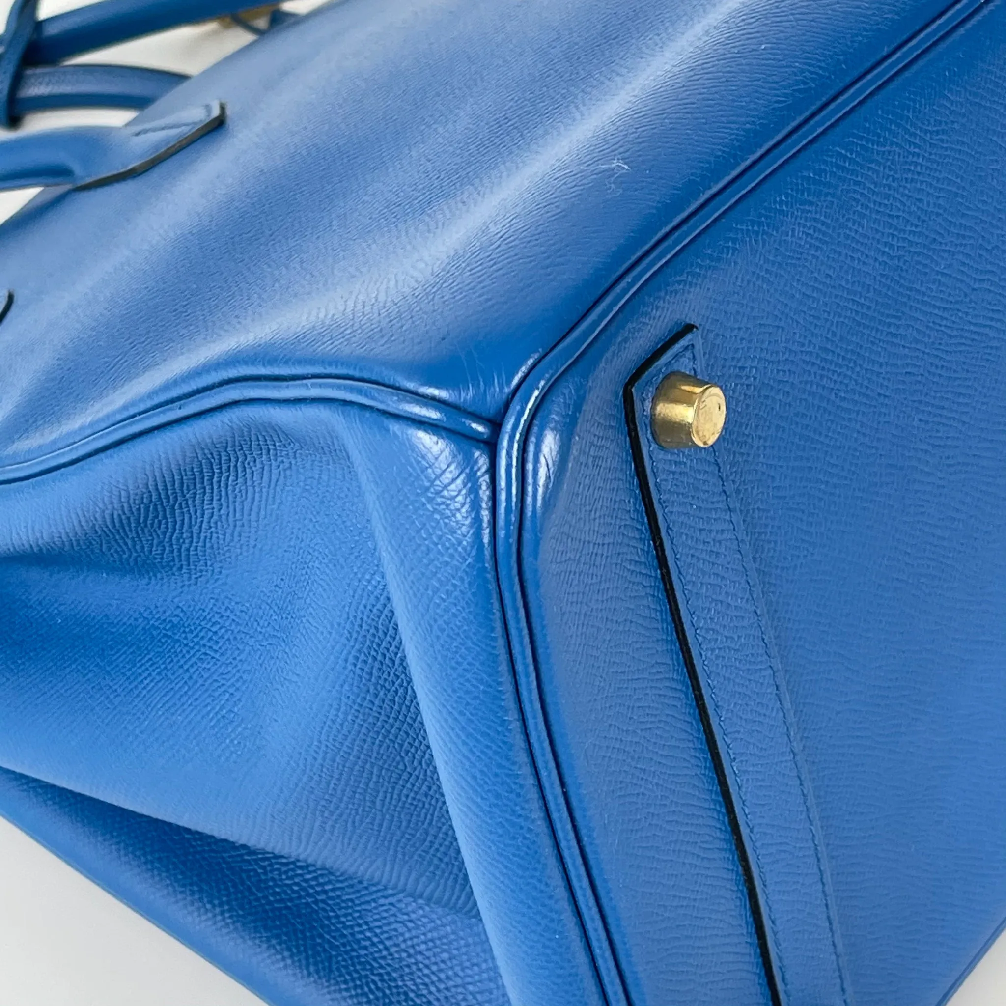 Birkin 35 in Blue Chourchevel Leather