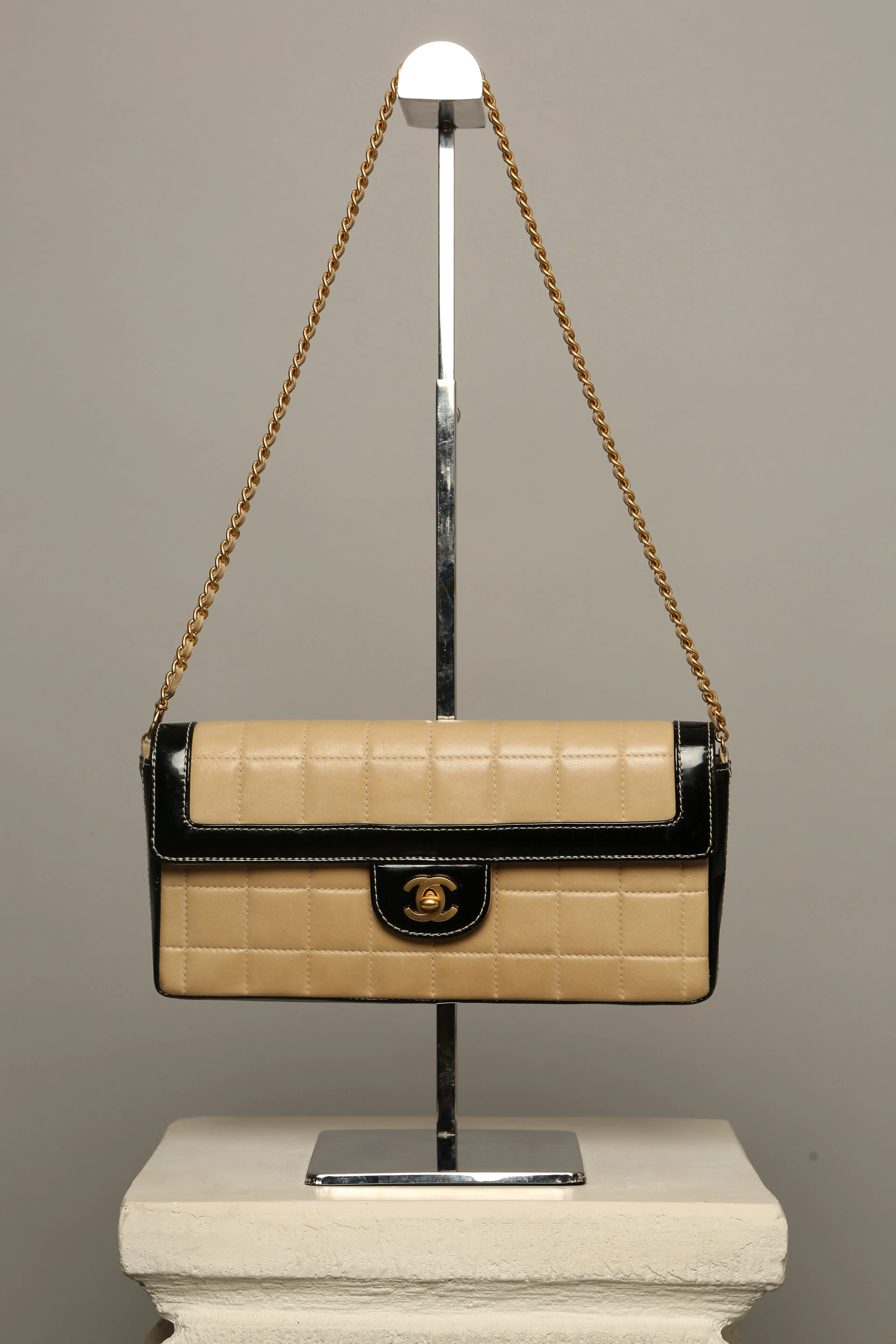 Chanel East West Chocolate Bar Flap Bag