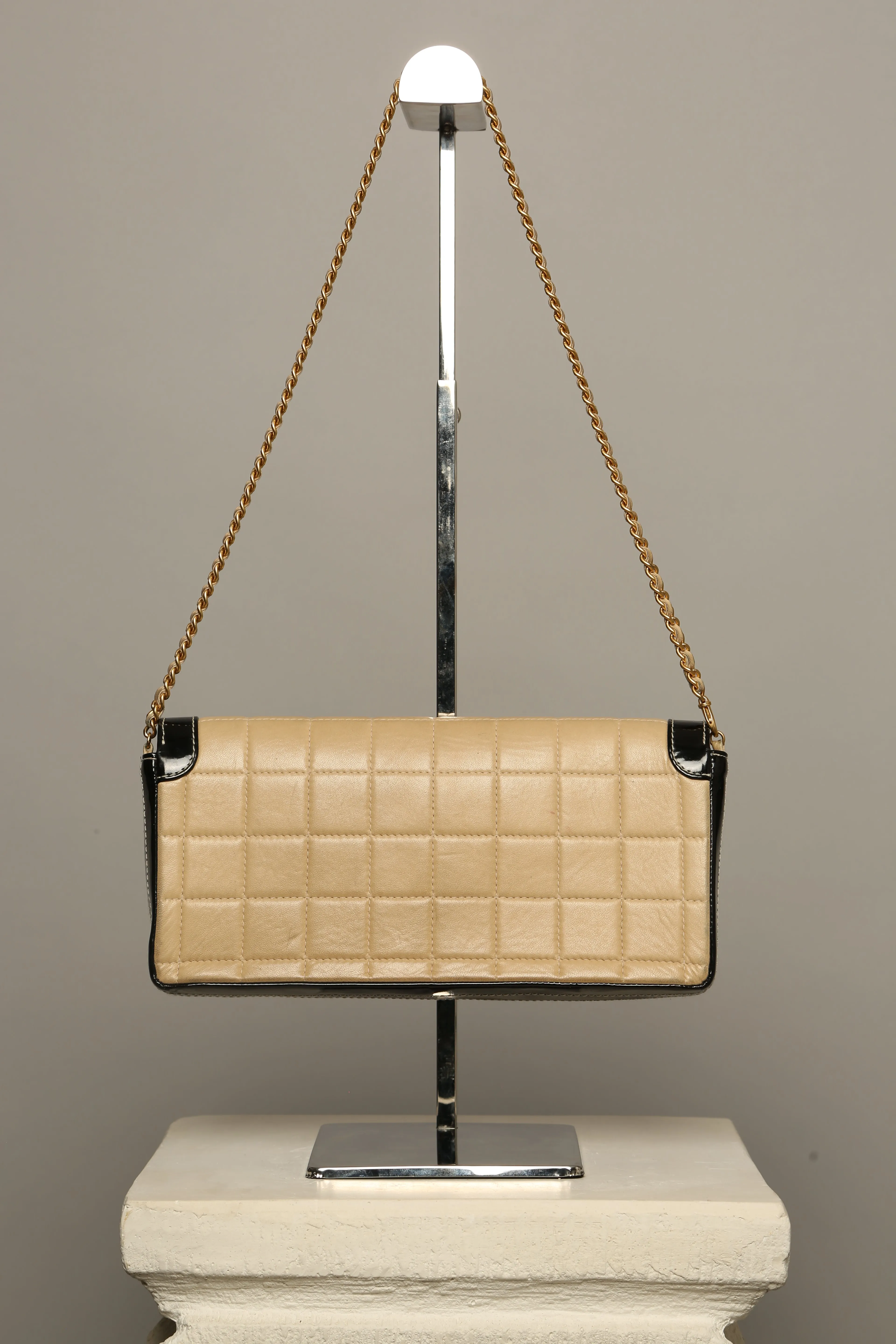 Chanel East West Chocolate Bar Flap Bag