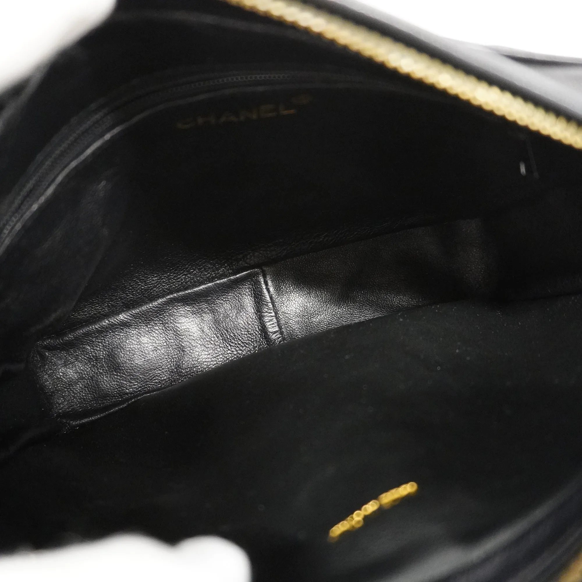 CHANEL[3bd5058]   Shoulder Bag Matelasse Chain Shoulder with Fringe Lambskin Black Gold metal