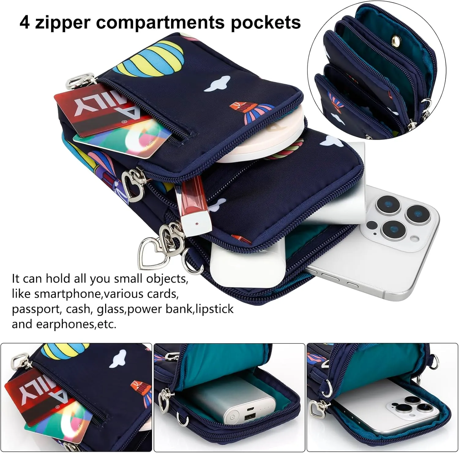 DOB SECHS Small Crossbody Wallet Phone Bag Shoulder Strap Wallet Pouch for Women Mini Crossbody Cell Phone Purse