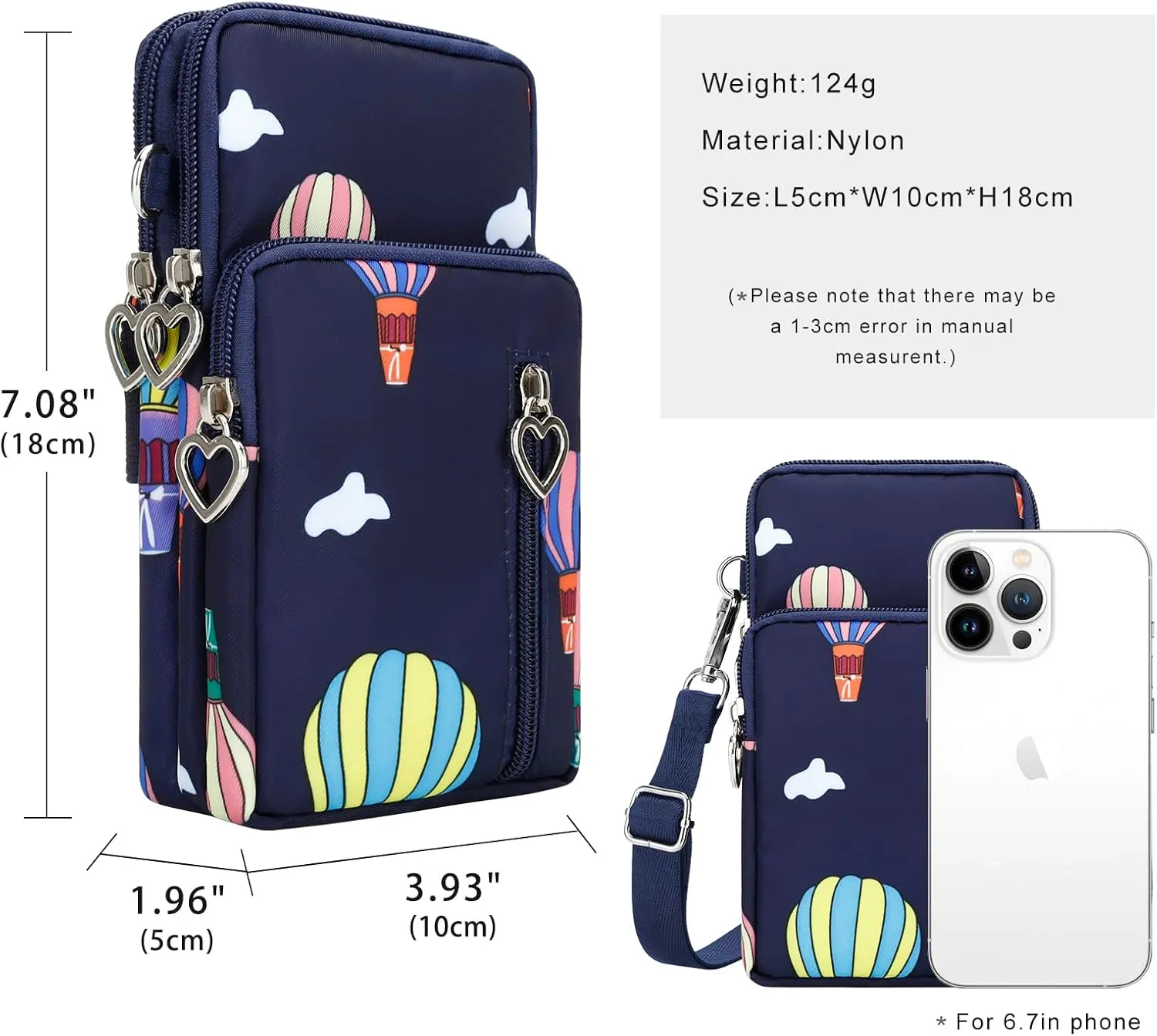 DOB SECHS Small Crossbody Wallet Phone Bag Shoulder Strap Wallet Pouch for Women Mini Crossbody Cell Phone Purse