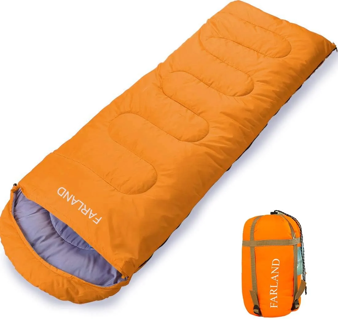 FARLAND Sleeping Bags 30 for Adults Teens Kids with Compression Sack Portable and Lightweight for 3-4 Season Camping, Hiking,Waterproof, Backpacking and Outdoors