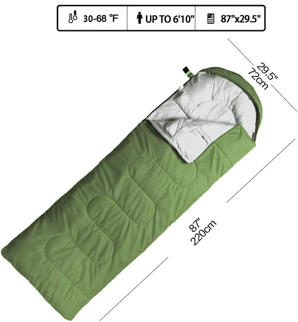 FARLAND Sleeping Bags 30 for Adults Teens Kids with Compression Sack Portable and Lightweight for 3-4 Season Camping, Hiking,Waterproof, Backpacking and Outdoors