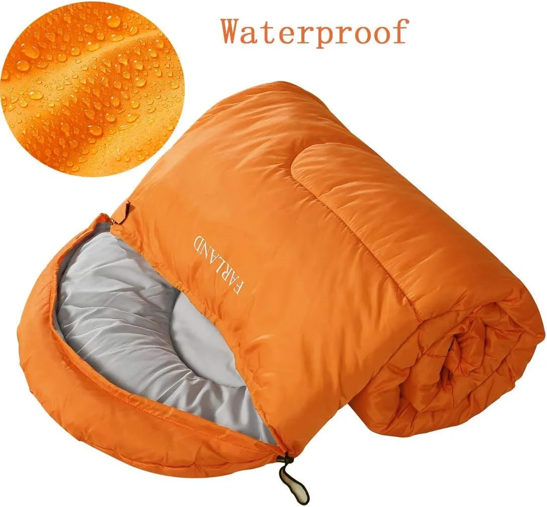 FARLAND Sleeping Bags 30 for Adults Teens Kids with Compression Sack Portable and Lightweight for 3-4 Season Camping, Hiking,Waterproof, Backpacking and Outdoors