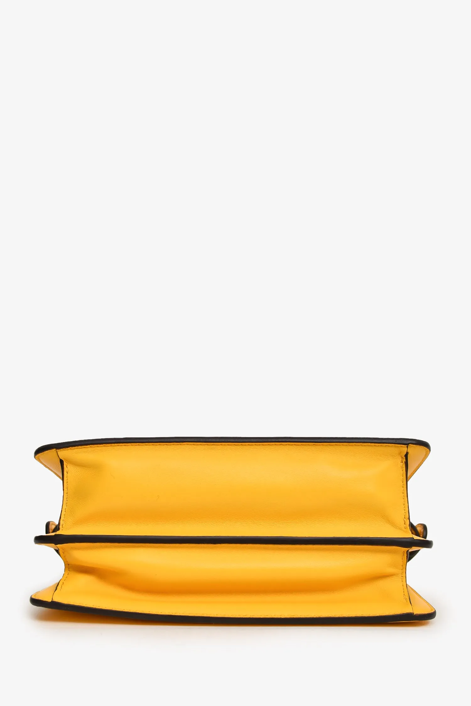 Fendi Yellow Leather Peekaboo ISEEU Mini East West Crossbody Bag