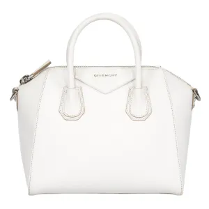 Givenchy Antigona Sugar Goatskin Leather Satchel Bag | White & SIlver Hardware | Small