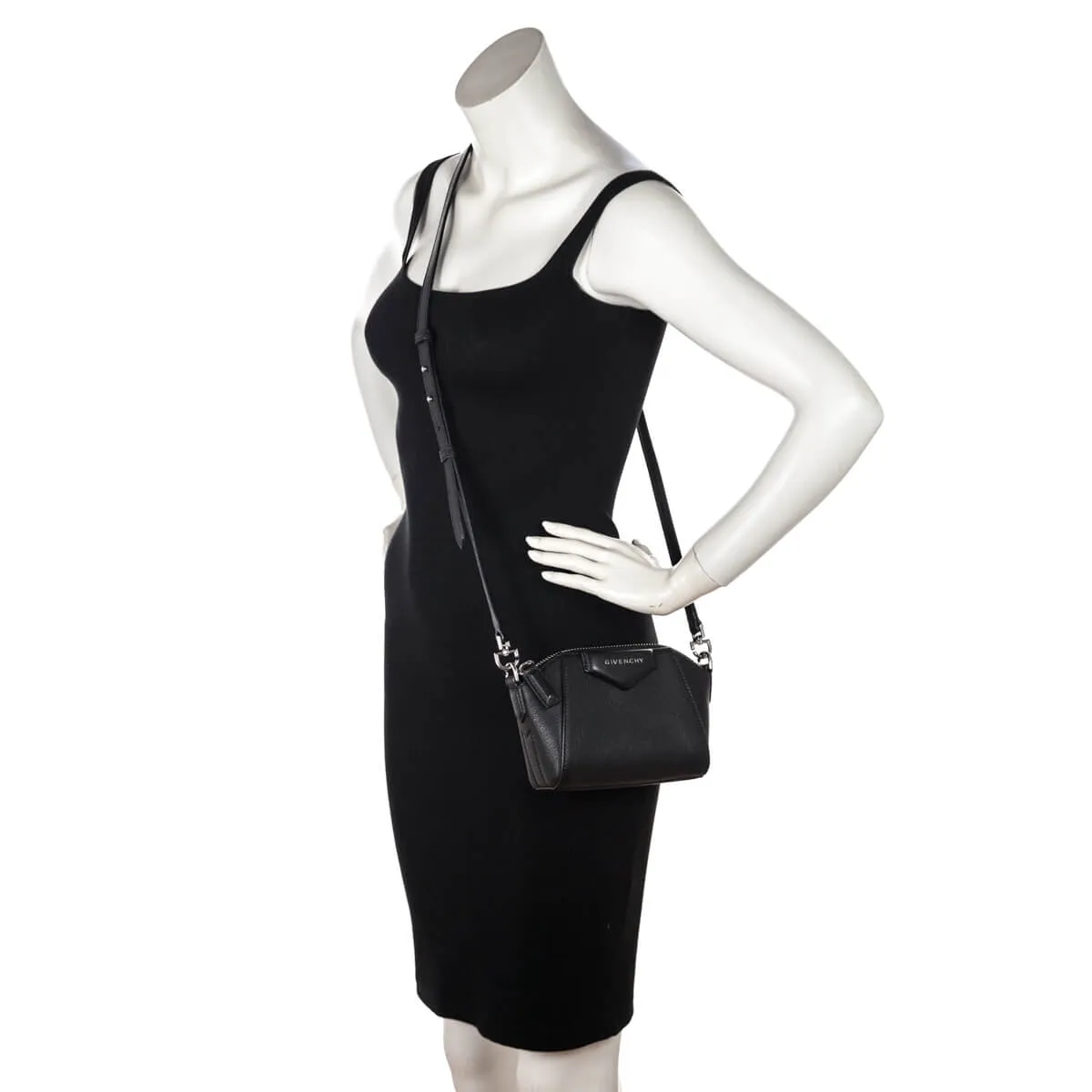 Givenchy Black Sugar Goatskin Nano Antigona Crossbody Bag