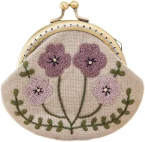 gofidin Flowers Bird Embroidered Clutch Coin Purse Wallet Handmade DIY Mobile Phone Bags Kit Embroidered for Wallet Crafts