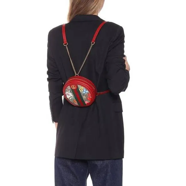Gucci Ophidia Mini Round GG Flora Chain-Strap Backpack