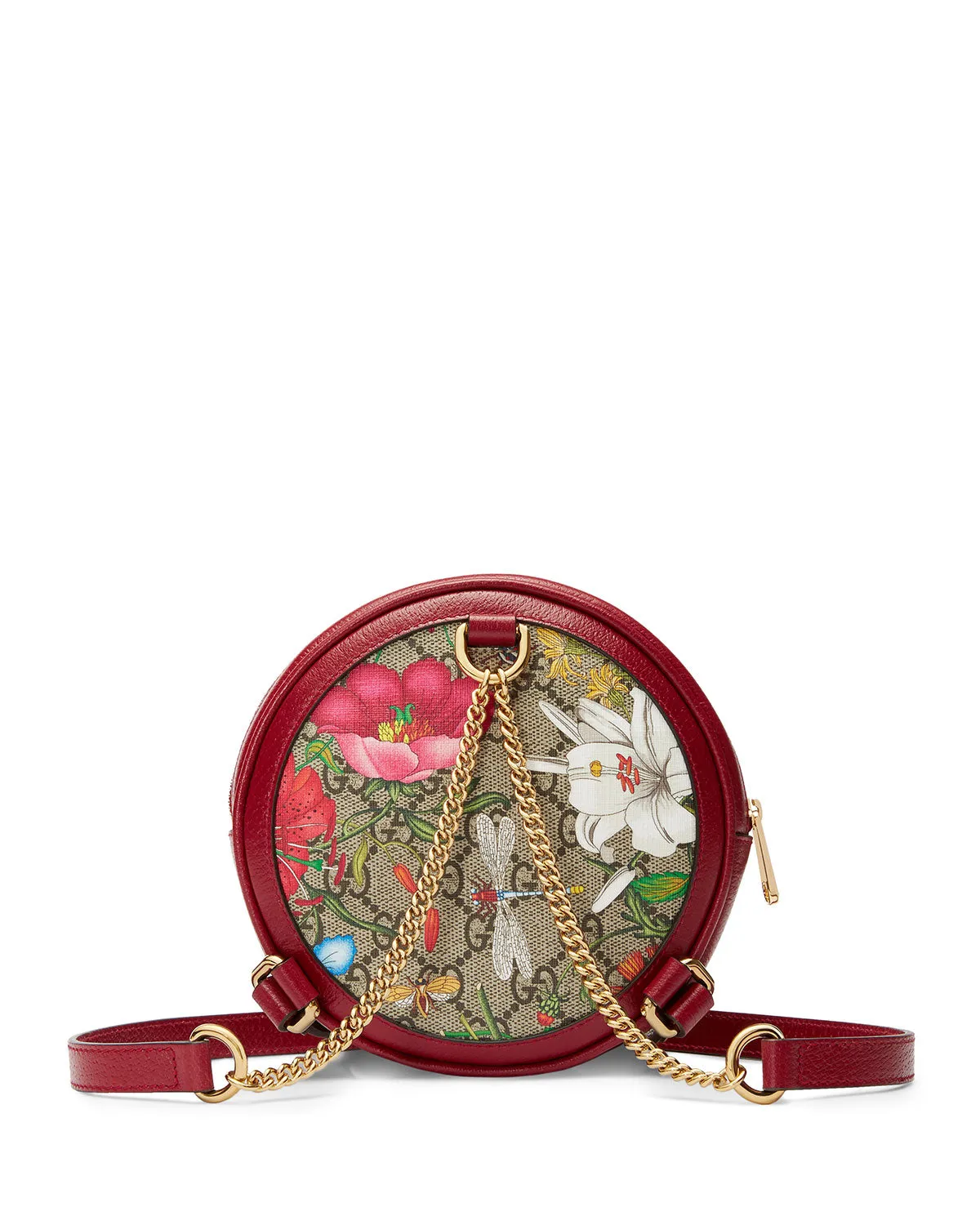 Gucci Ophidia Mini Round GG Flora Chain-Strap Backpack