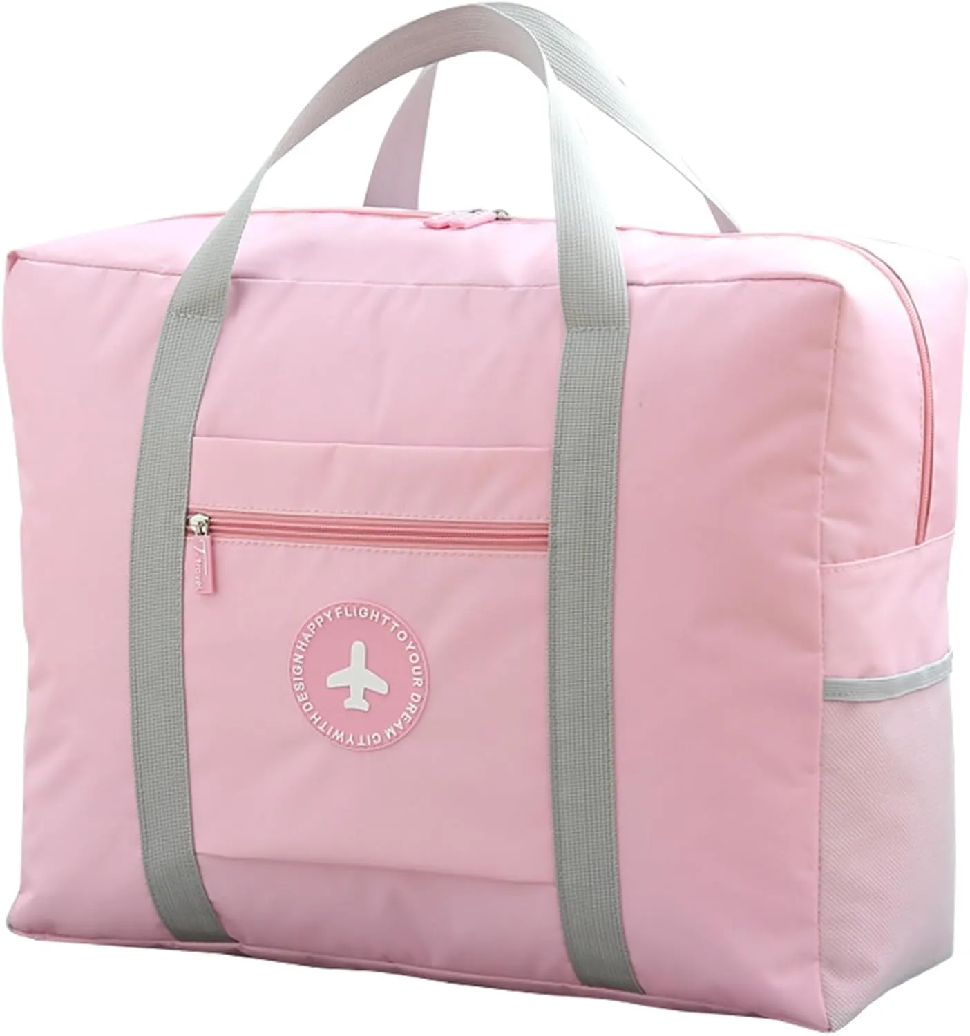INVODA Travel Bag Foldable Duffle Bag Spirit Airlines Personal Item for Women Men Lightweight Short Trip Carry On Bag Sports Gym Tote Weekender Overnight (1002 Pink)