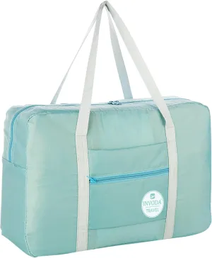 INVODA Travel Duffel Bag for Women Men Foldable Luggage Bags Sports Gym Bag Spirit Airlines Personal Item Carry on Weekender Overnight Bag (Green)