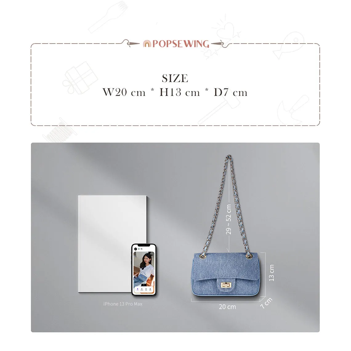 Leather Denim Small Chain Bag DIY Kits