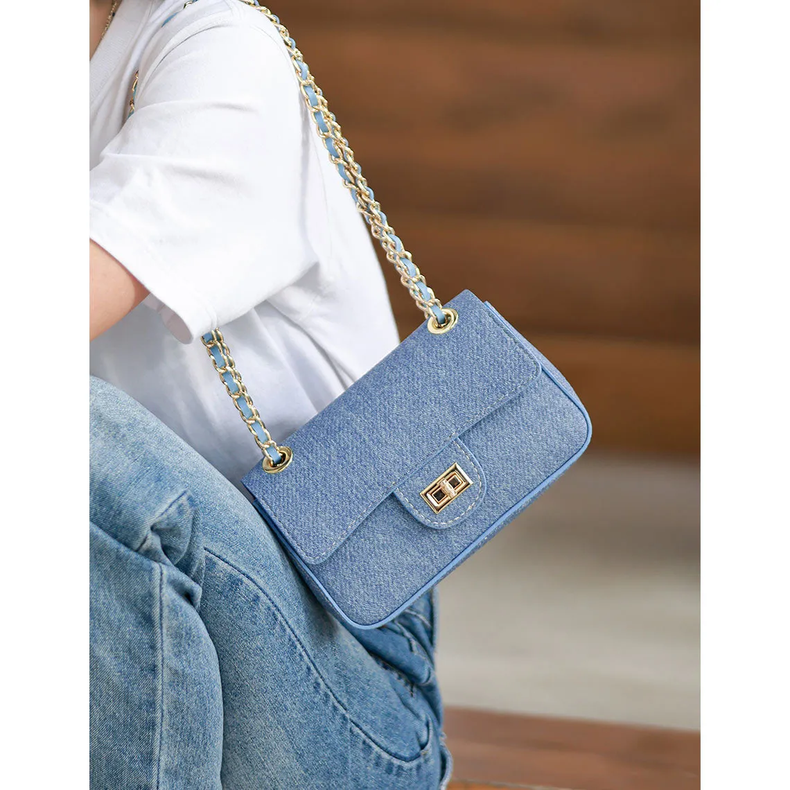 Leather Denim Small Chain Bag DIY Kits