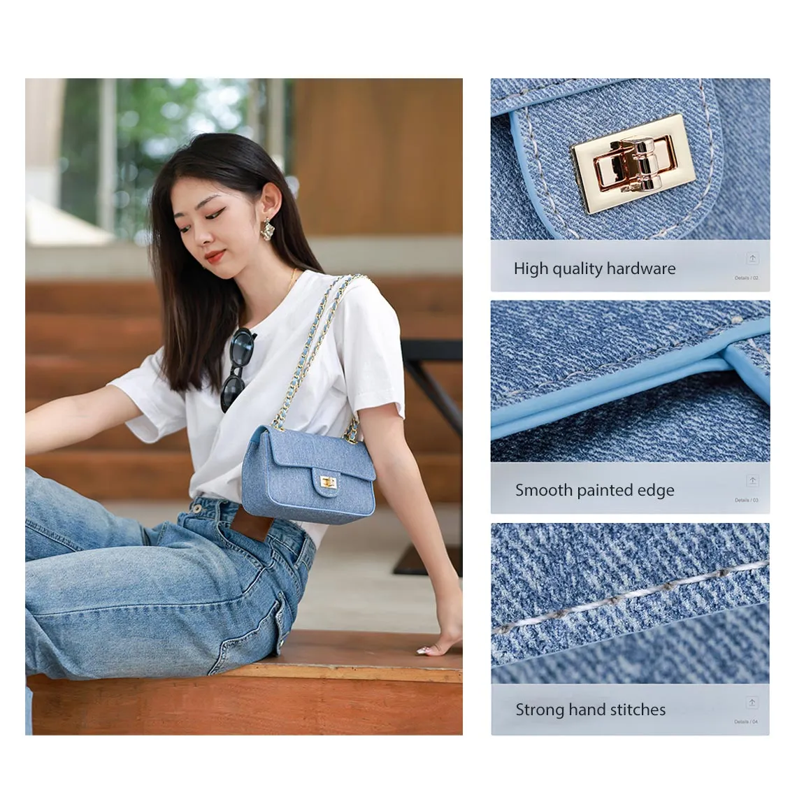 Leather Denim Small Chain Bag DIY Kits