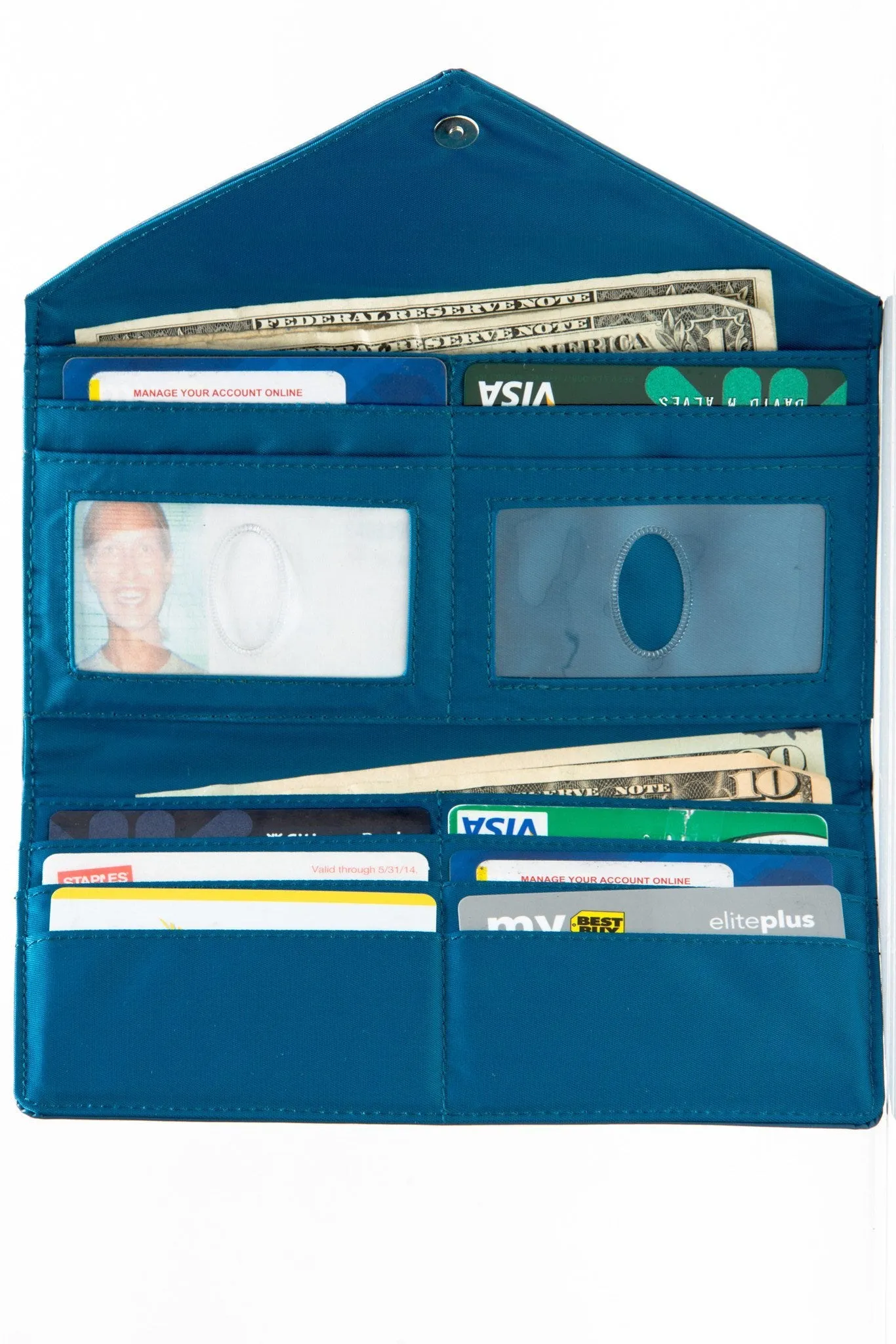 Leather Slimvelope Ocean Blue