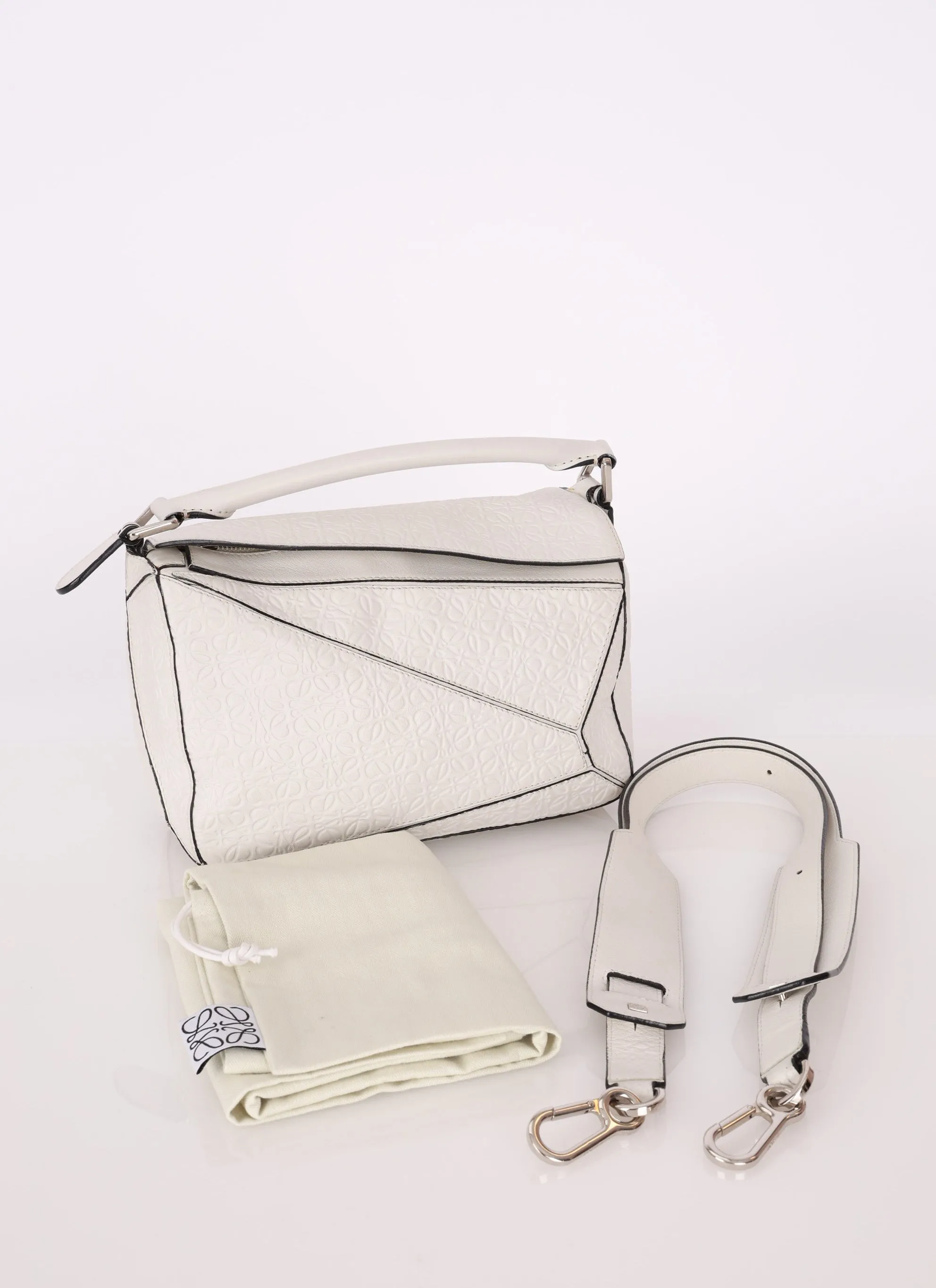 Loewe Anagram Embossed Calfskin Small Puzzle Bag