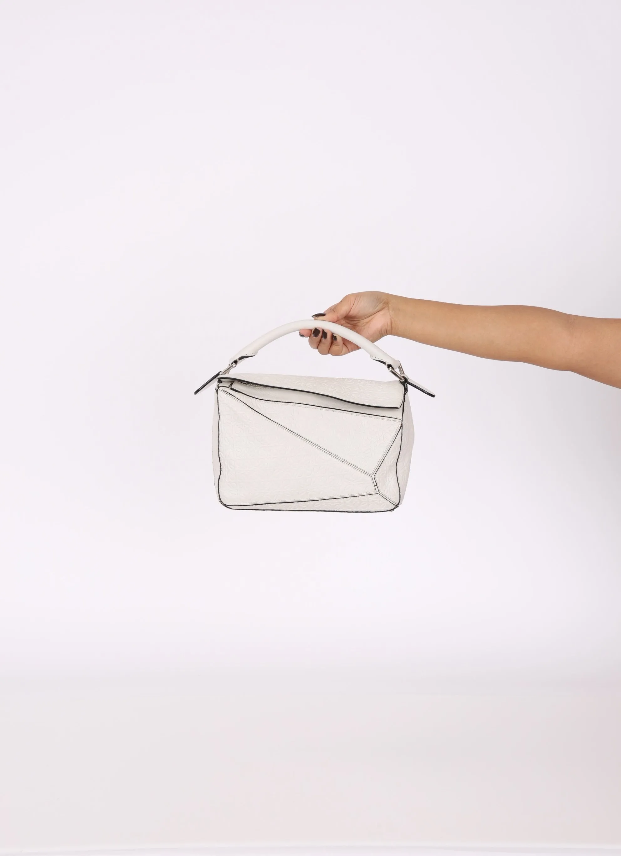 Loewe Anagram Embossed Calfskin Small Puzzle Bag