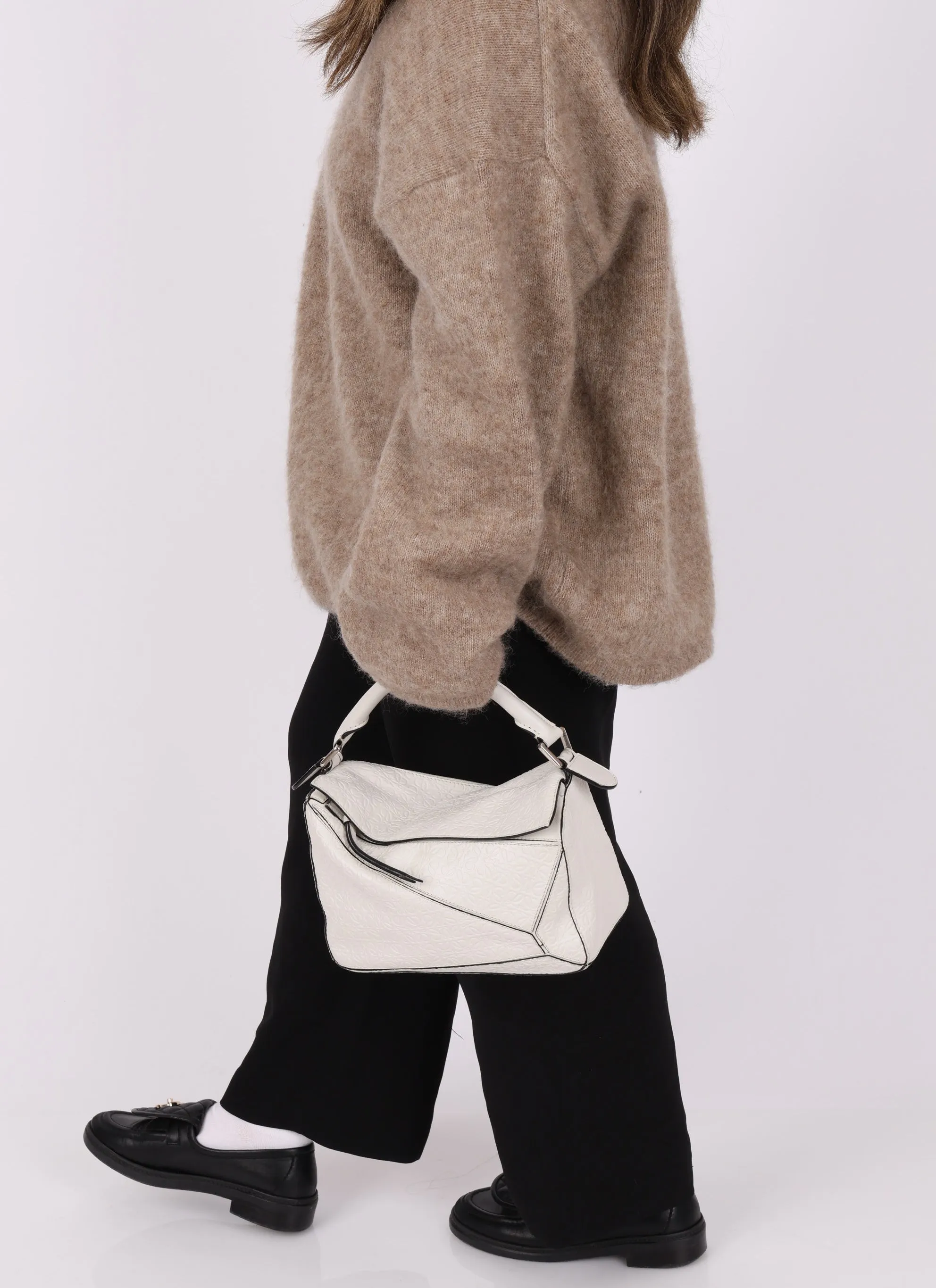Loewe Anagram Embossed Calfskin Small Puzzle Bag