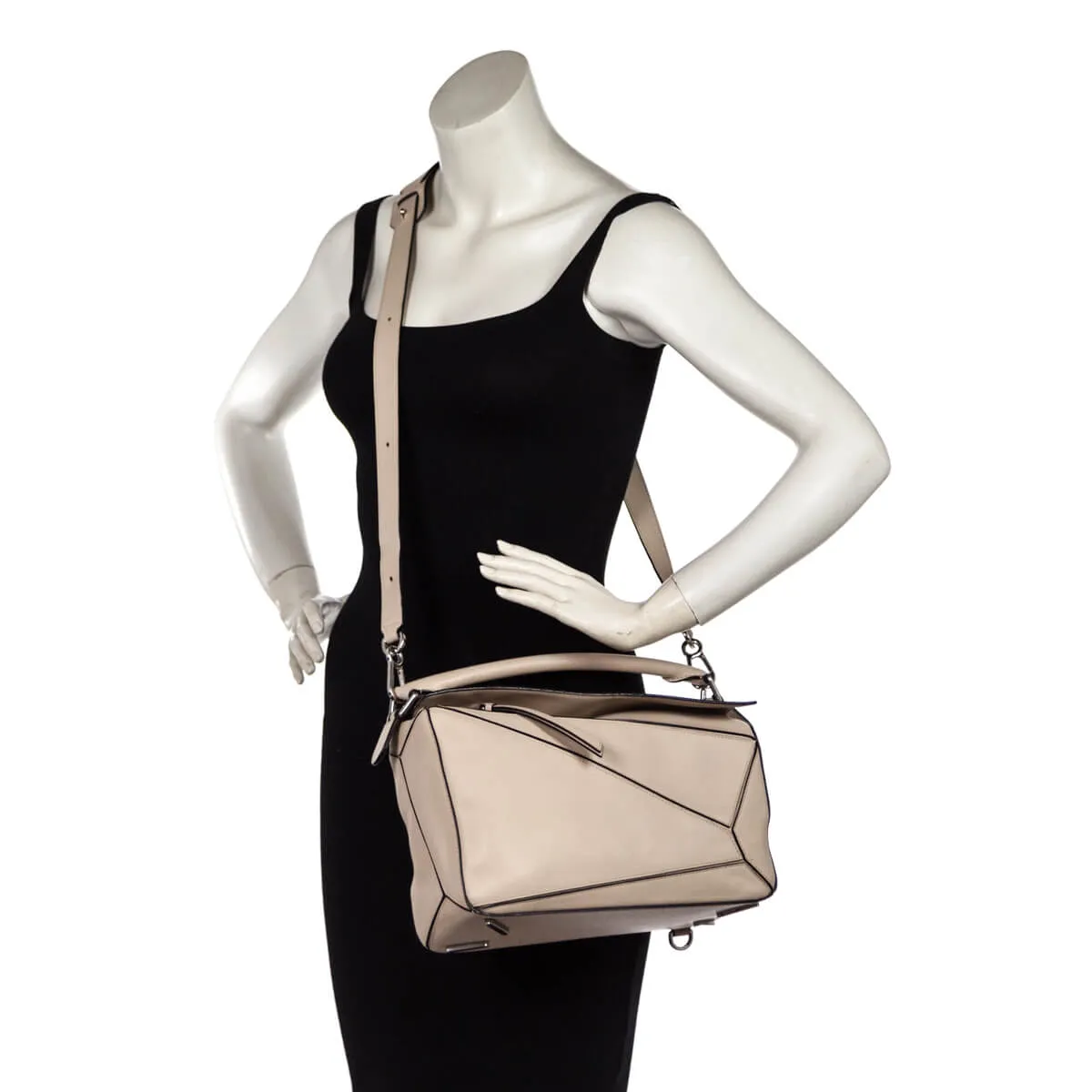 Loewe Light Beige Calfskin Medium Puzzle Bag