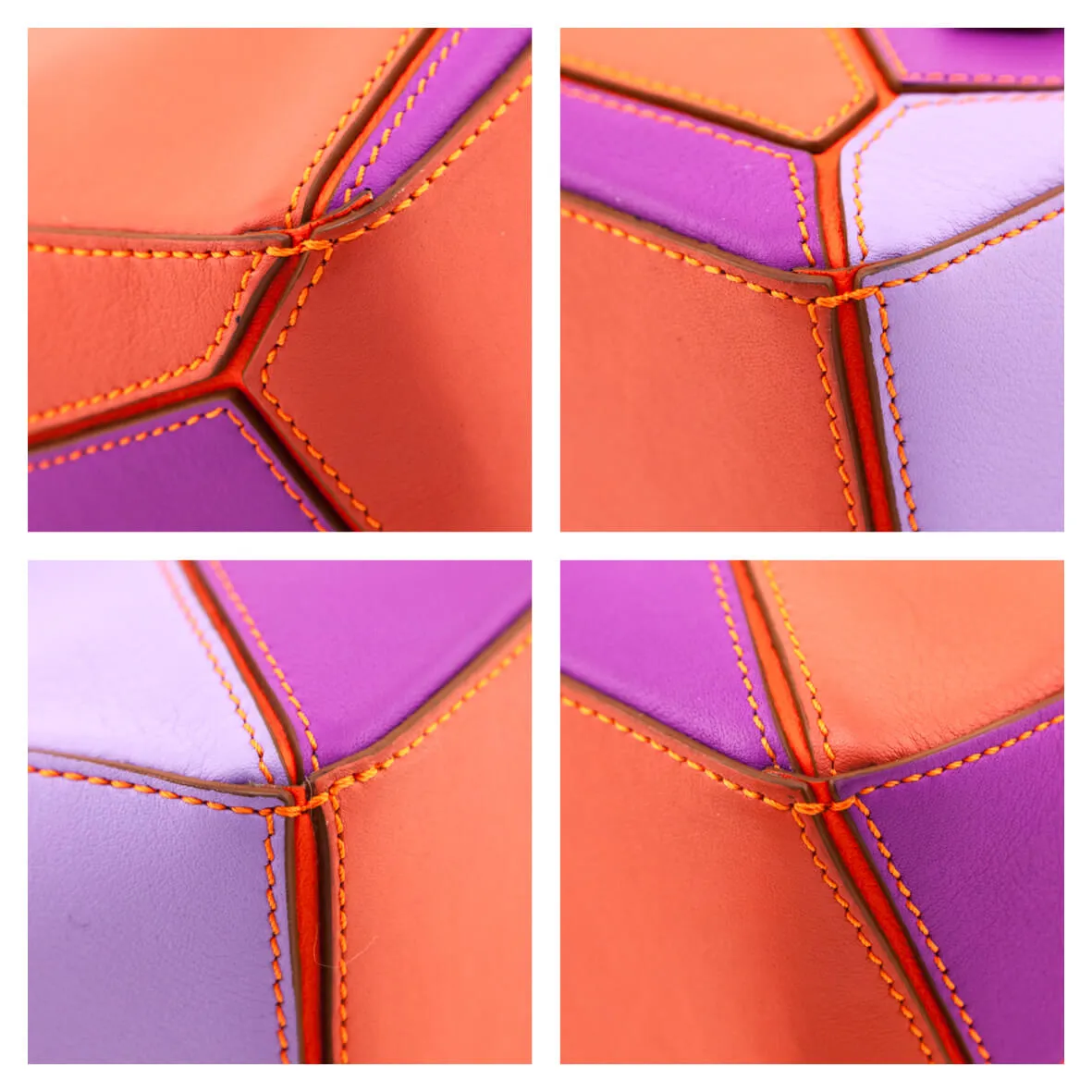 Loewe x Paula's Ibiza Orange & Multicolor Mini Puzzle Edge Bag