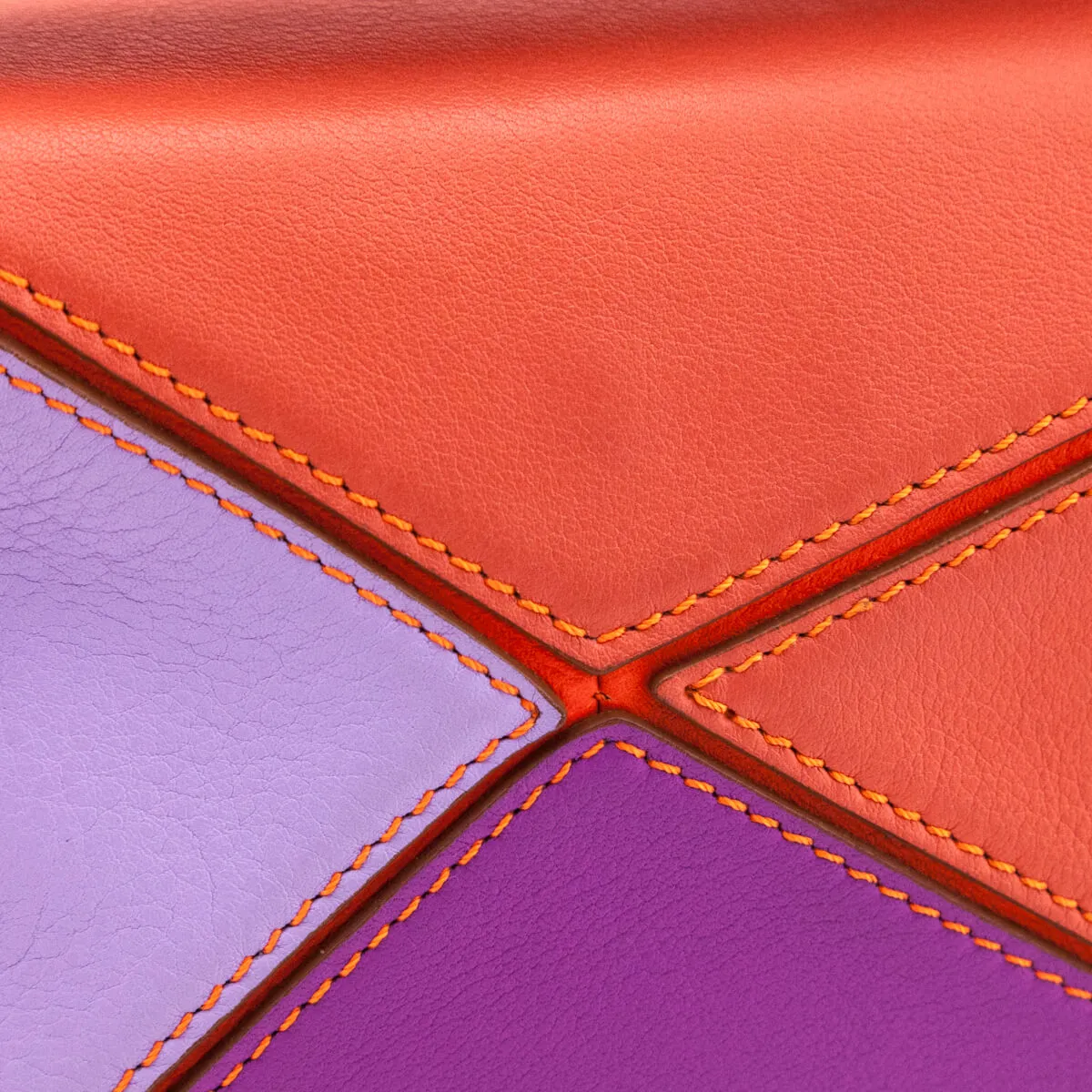 Loewe x Paula's Ibiza Orange & Multicolor Mini Puzzle Edge Bag