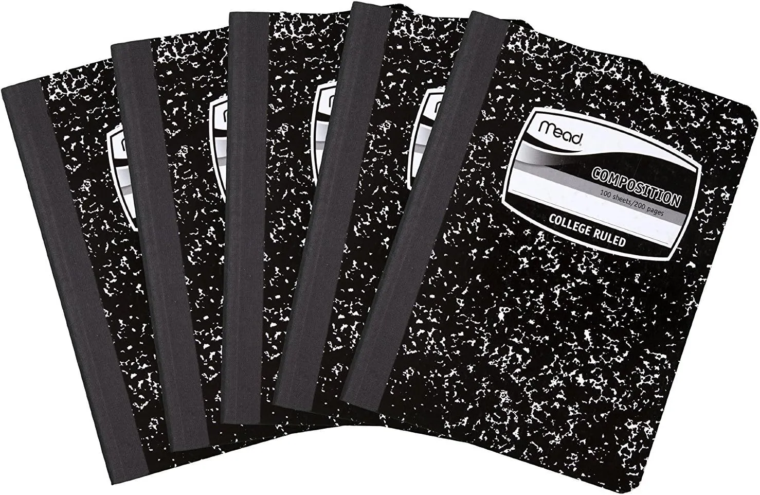 Mead Composition Books/Notebooks, College Ruled Paper, 100 Sheets, 5 Pack (72930)